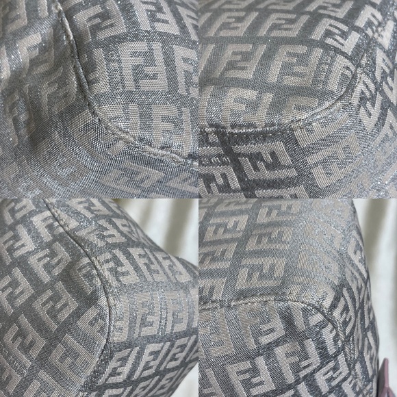 💕SOLD💕Fendi vintage zucchino monogram logo mama baguette rose gold shimmer - Picture 16 of 16